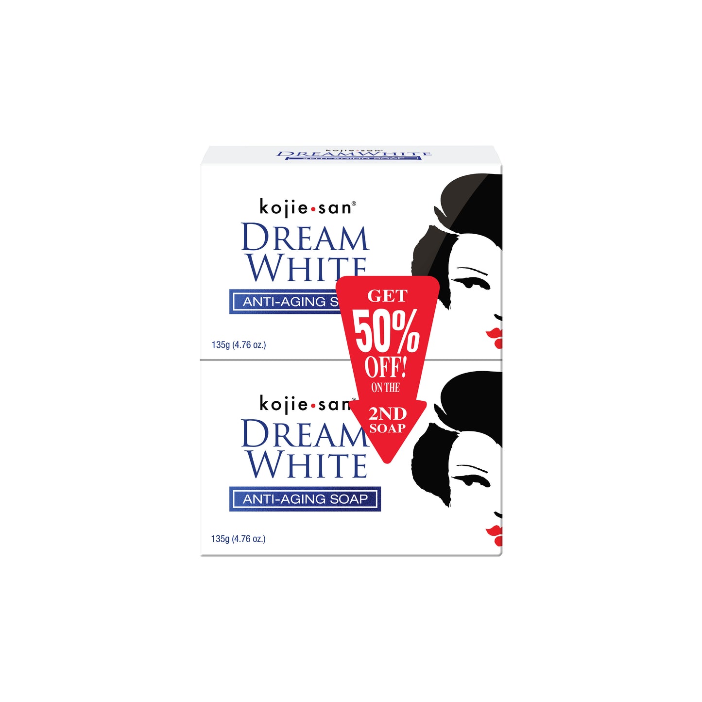 Kojie San Dream White Kojic Acid Soap - 135g x 2