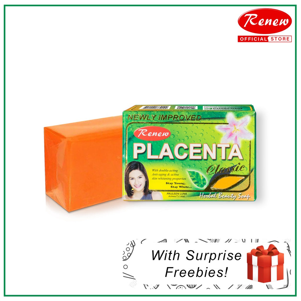 Renew Placenta CLASSIC Herbal Beauty Soap - 135g Kojic Beauty London kojic acid soap, glutathione, tranexamic acid, arbutin, papaya extract, official stockist of kojie san.