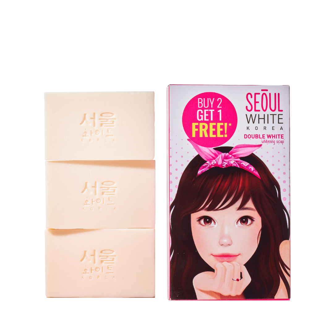 Seoul White Korea Double White Kojic Arbutin Soap - 120g x 3 Kojic Beauty London kojic acid soap, glutathione, tranexamic acid, arbutin, papaya extract, official stockist of kojie san.