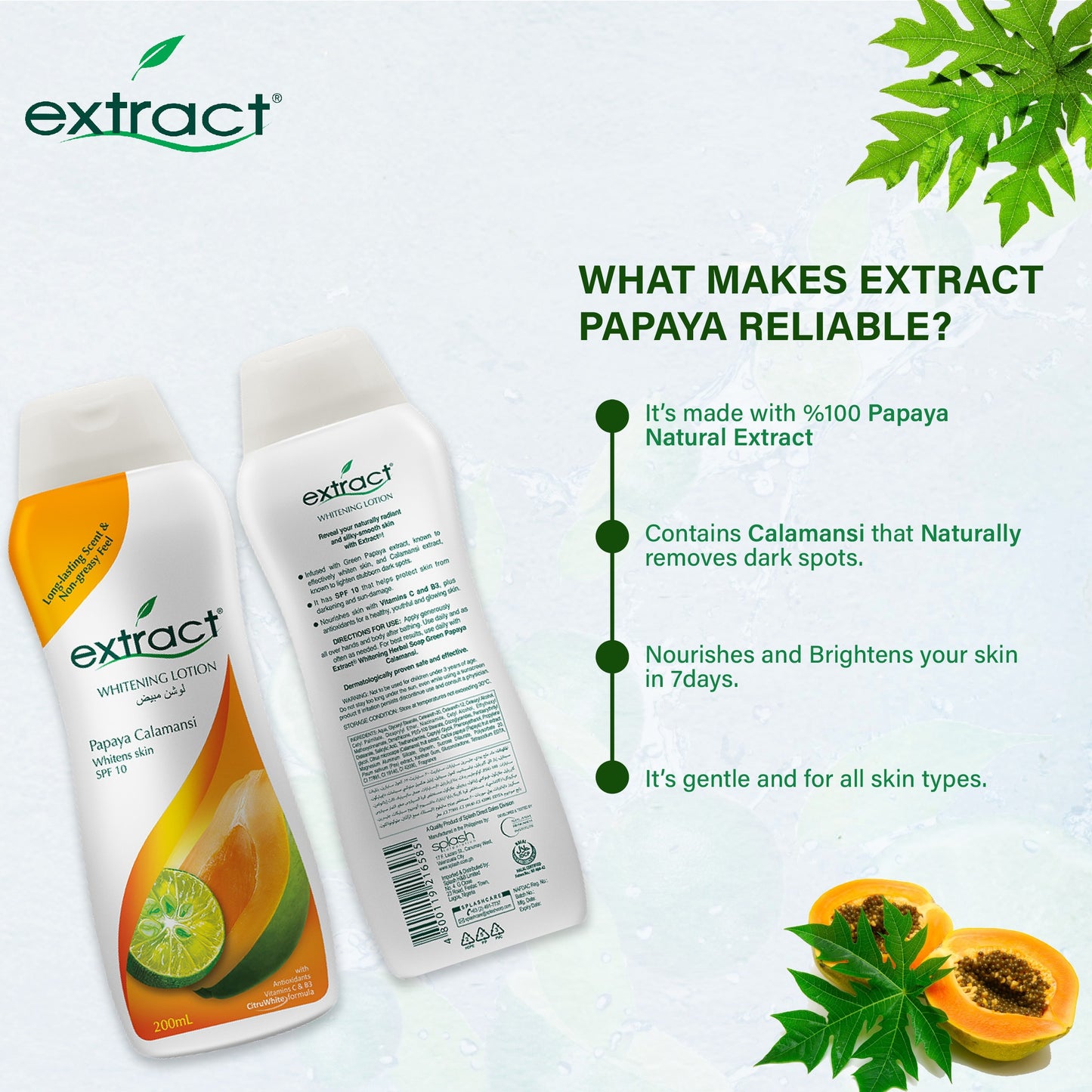 Extract Papaya Calamansi Lotion SPF10 - 200ml