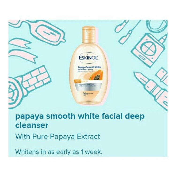 Eskinol Papaya Smooth Glow Facial Deep Cleanser - 225ml Kojic Beauty London kojic acid soap, glutathione, tranexamic acid, arbutin, papaya extract, official stockist of kojie san.