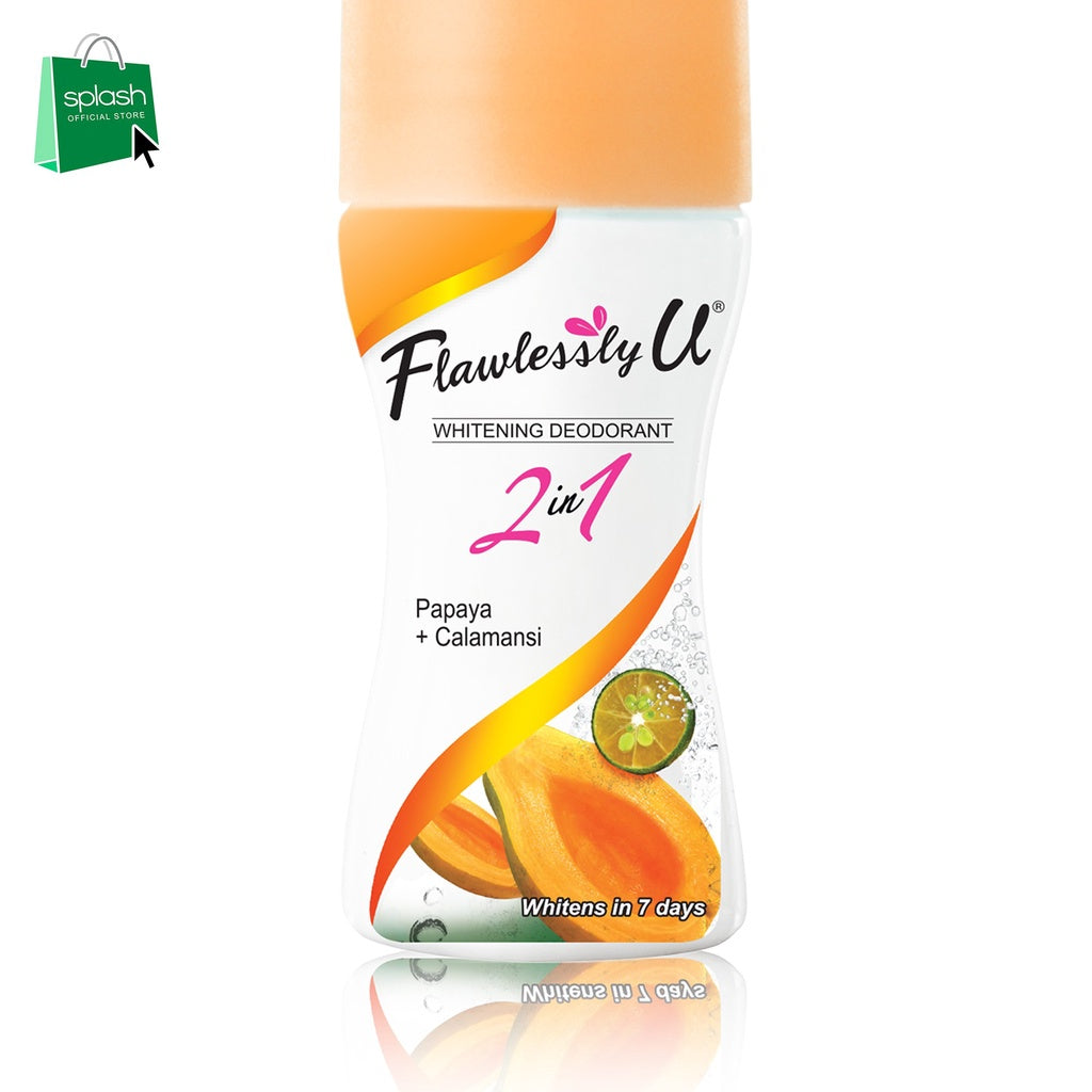 Flawlessly U Papaya Calamansi Roll On Deodorant - 40ml Kojic Beauty London kojic acid soap, glutathione, tranexamic acid, arbutin, papaya extract, official stockist of kojie san.
