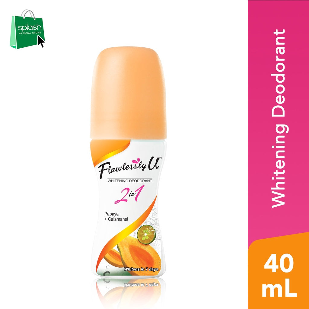 Flawlessly U Papaya Calamansi Roll On Deodorant - 40ml Kojic Beauty London kojic acid soap, glutathione, tranexamic acid, arbutin, papaya extract, official stockist of kojie san.
