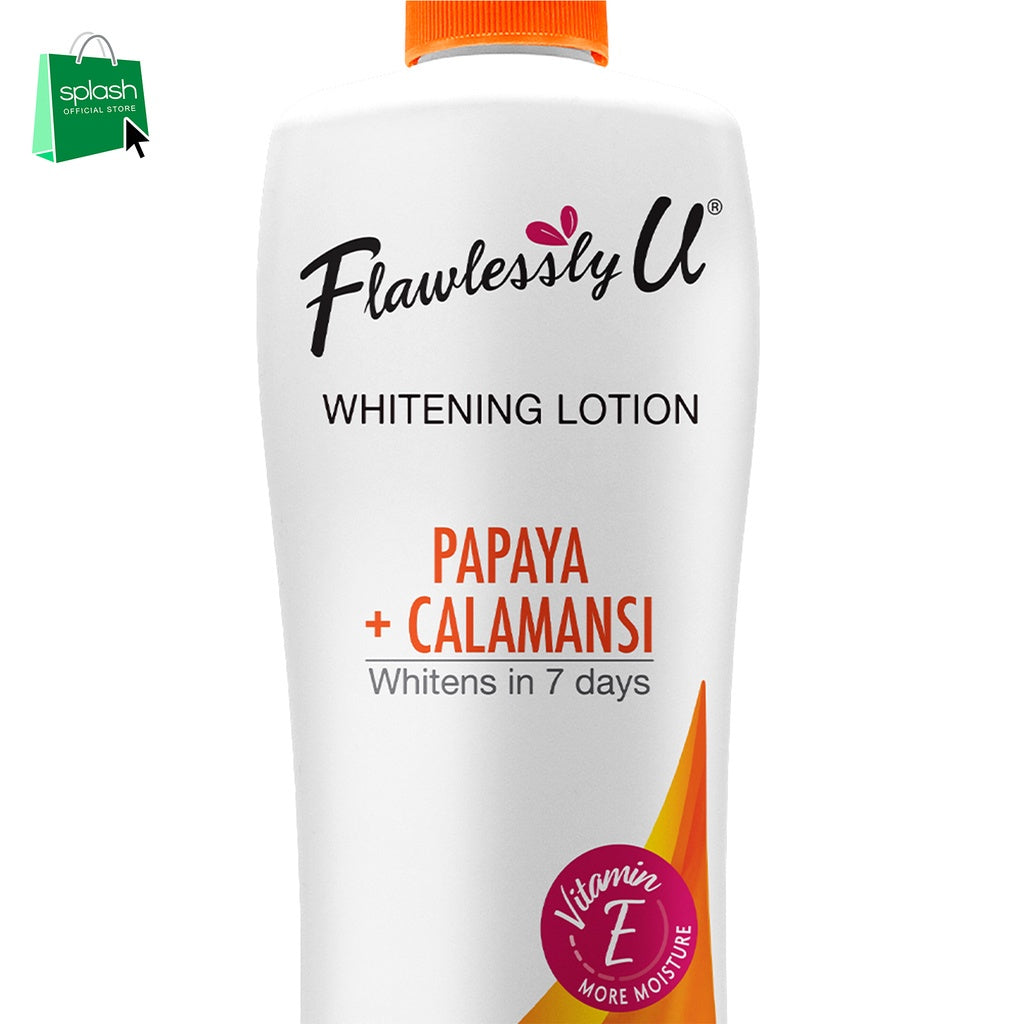 Flawlessly U Papaya Calamansi Pump Lotion SPF10 - 500ml Kojic Beauty London kojic acid soap, glutathione, tranexamic acid, arbutin, papaya extract, official stockist of kojie san.