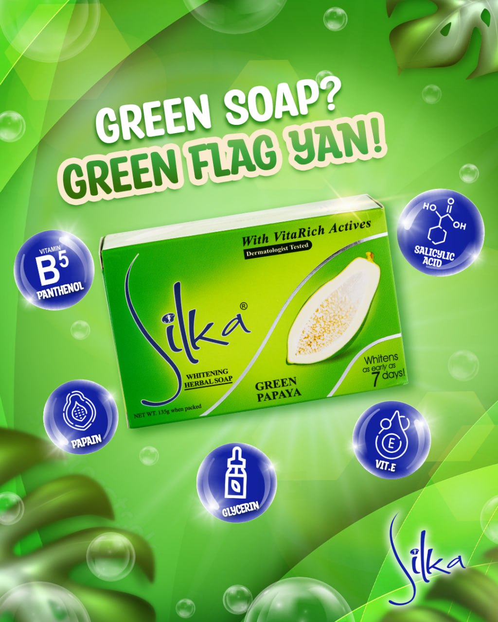 Silka GREEN Papaya Soap - 135g