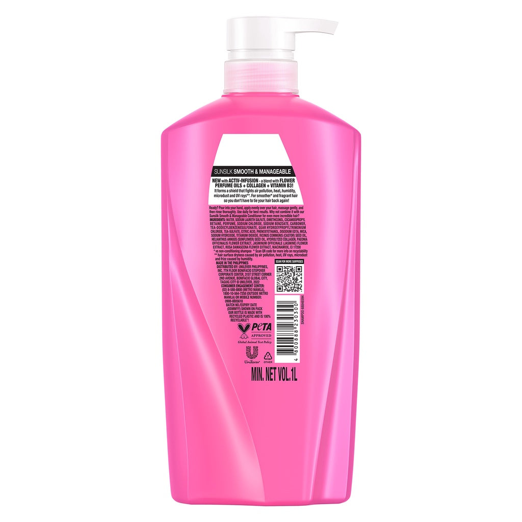 SunSilk Smooth & Manageable Shampoo with Pump - 650ml