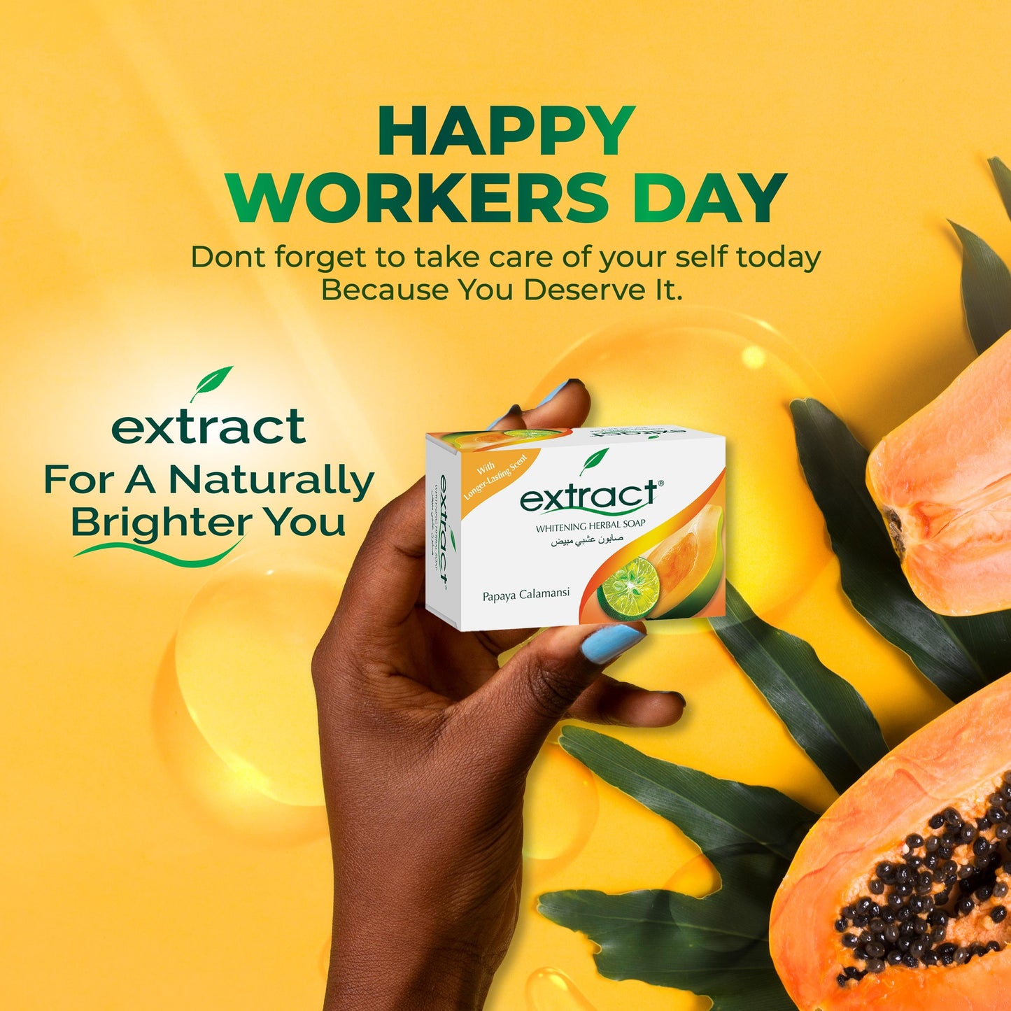 Extract Papaya Calamansi Soap 125g, Skin Lightening and Brightening for smoother, radiant skin