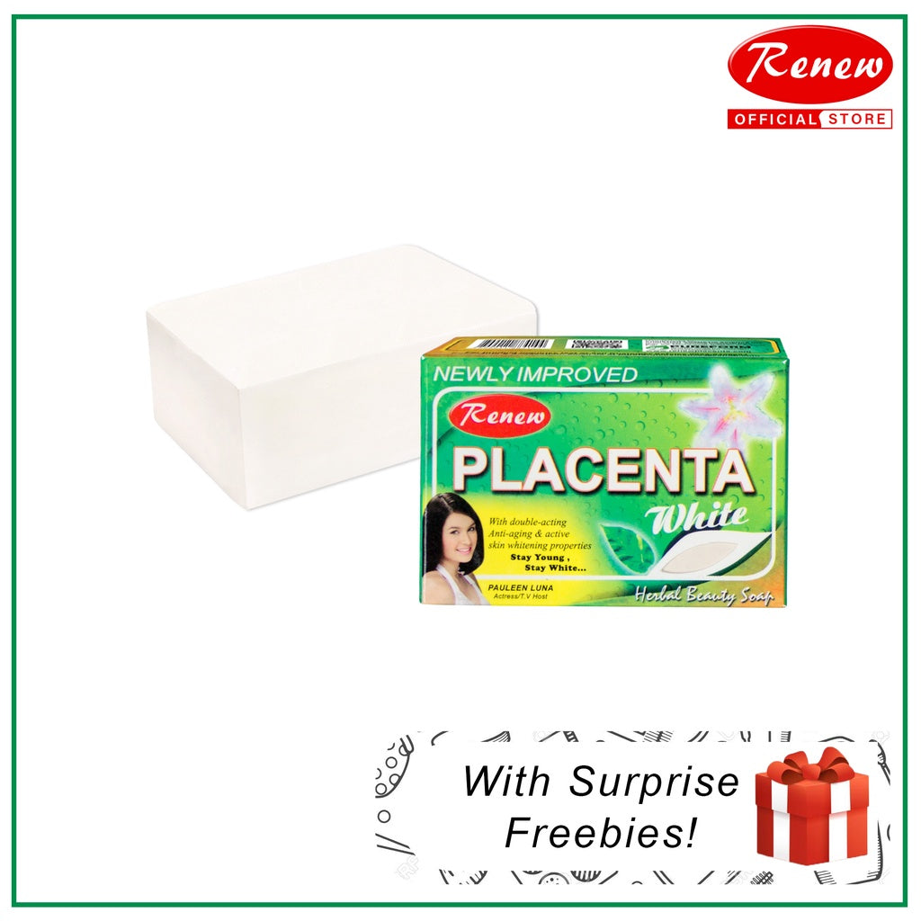 Renew Placenta WHITE Herbal Beauty Soap - 135g Kojic Beauty London kojic acid soap, glutathione, tranexamic acid, arbutin, papaya extract, official stockist of kojie san.