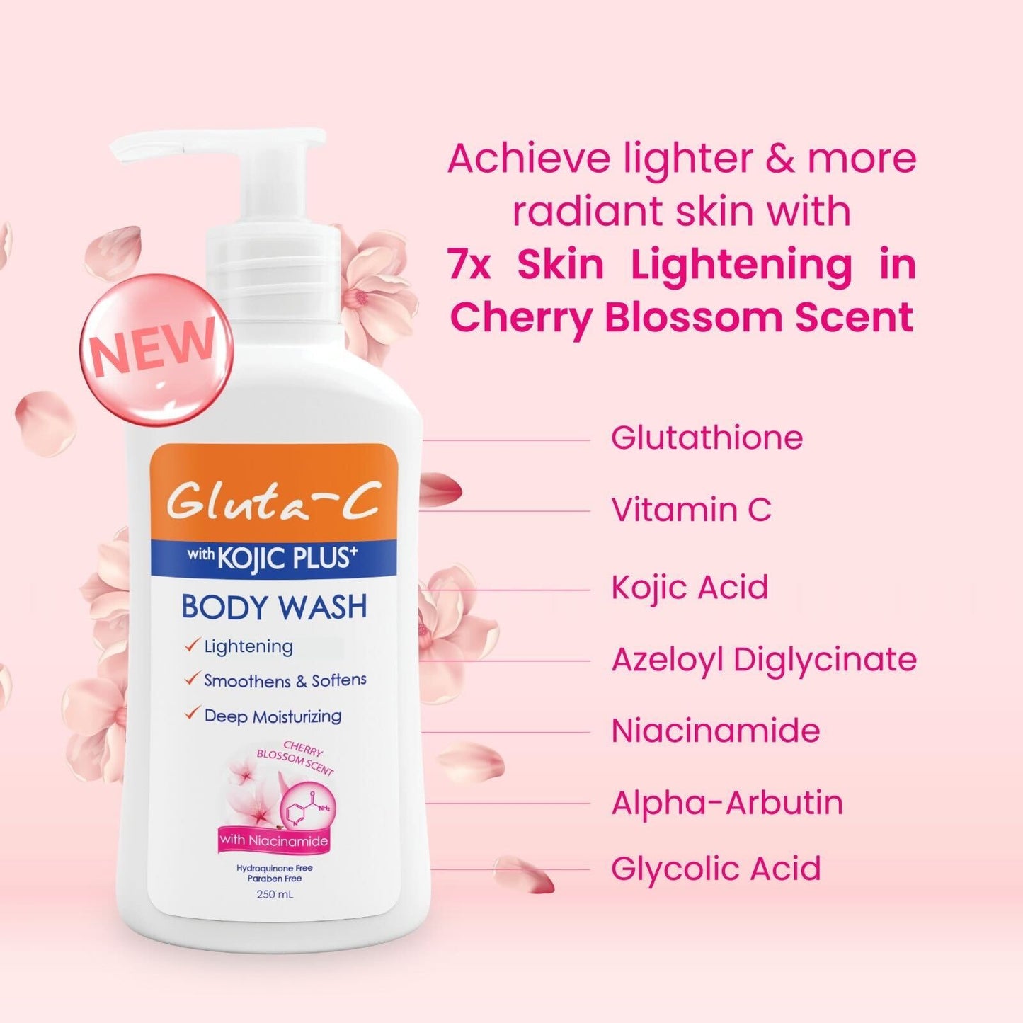 Gluta-C Kojic & Glutathione Body Wash CHERRY BLOSSOM - 500ml