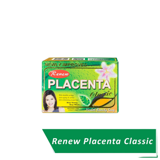 Renew Placenta CLASSIC Herbal Beauty Soap - 135g  Kojic Beauty London kojic acid soap, glutathione, tranexamic acid, arbutin, papaya extract, official stockist of kojie san.