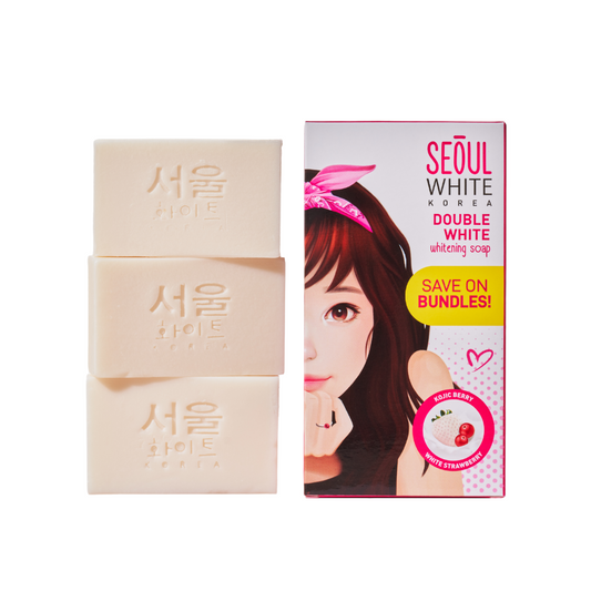 Seoul White Korea Double White Kojic Arbutin Soap 60g x 3 - Skin Brightening  Kojic Beauty London kojic acid soap, glutathione, tranexamic acid, arbutin, papaya extract, official stockist of kojie san.