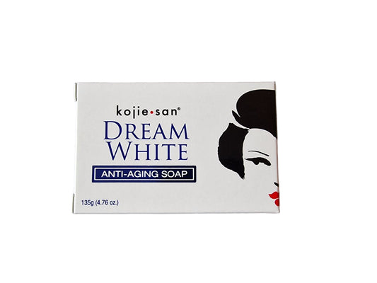 Kojie San Dream White Anti-Aging Kojic Acid Soap - 135g  Kojic Beauty London kojic acid soap, glutathione, tranexamic acid, arbutin, papaya extract, official stockist of kojie san.