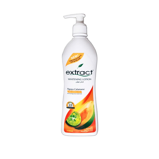 Extract Papaya Calamansi Lotion with PUMP - 350ml  Kojic Beauty London kojic acid soap, glutathione, tranexamic acid, arbutin, papaya extract, official stockist of kojie san.