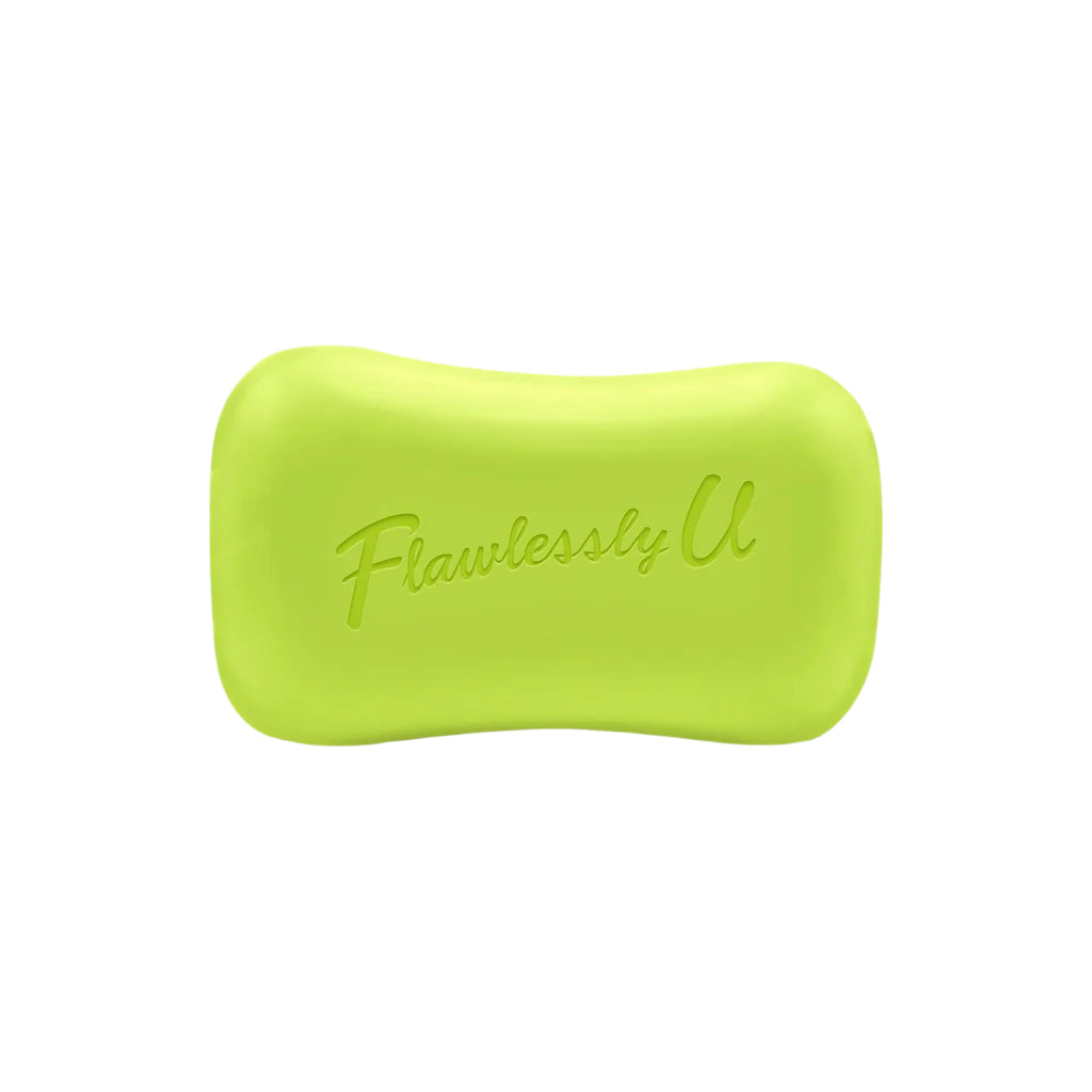 Flawlessly U GREEN Papaya Calamansi Soap - 125g  Kojic Beauty London kojic acid soap, glutathione, tranexamic acid, arbutin, papaya extract, official stockist of kojie san.