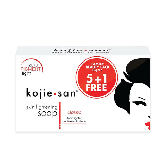 Kojie San Soap Multi-Pack - 135g x 6  Kojic Beauty London kojic acid soap, glutathione, tranexamic acid, arbutin, papaya extract, official stockist of kojie san.