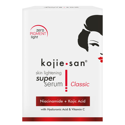 Kojie San Super Serum Classic - 30ml  Kojic Beauty London kojic acid soap, glutathione, tranexamic acid, arbutin, papaya extract, official stockist of kojie san.