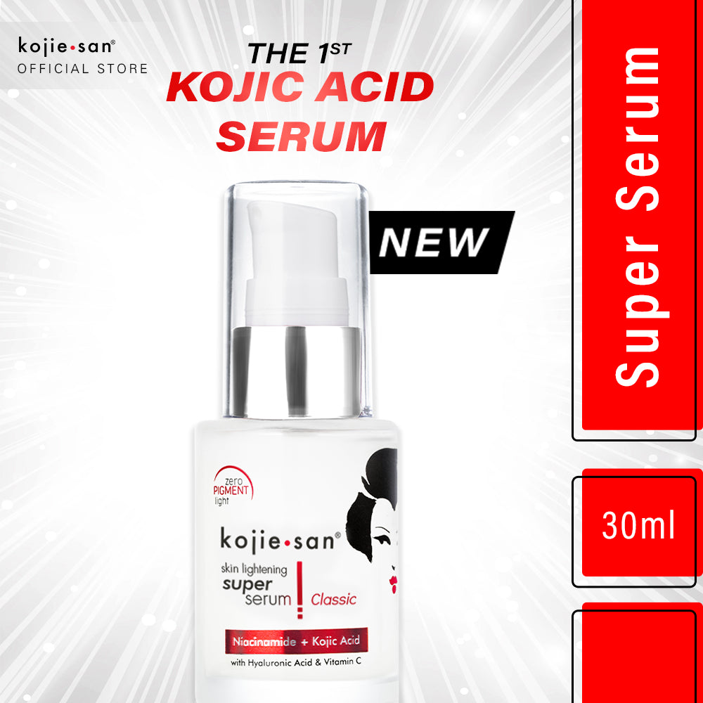 Kojie San Super Serum Classic - 30ml  Kojic Beauty London kojic acid soap, glutathione, tranexamic acid, arbutin, papaya extract, official stockist of kojie san.