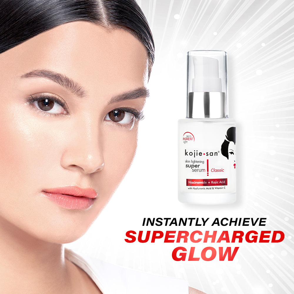 Kojie San Super Serum Classic - 30ml  Kojic Beauty London kojic acid soap, glutathione, tranexamic acid, arbutin, papaya extract, official stockist of kojie san.