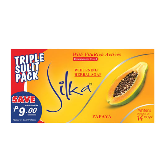 Silka Papaya Soap - 90g x 3 (Triple Pack)
