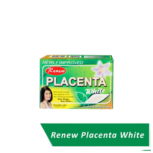 Renew Placenta WHITE Herbal Beauty Soap - 135g  Kojic Beauty London kojic acid soap, glutathione, tranexamic acid, arbutin, papaya extract, official stockist of kojie san.